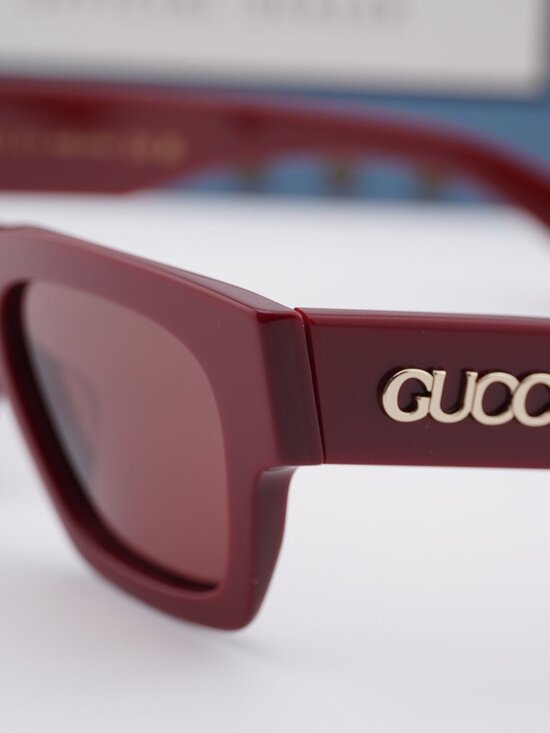 Gucci GG1835S 003 Square Sunglasses - Shiny Burgundy\\Burgundy